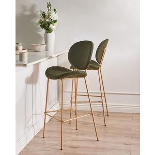 Beliani Lot de 2 chaises de bar en Bouclé Moderne LUANA  