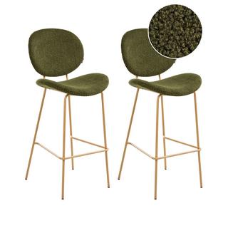 Beliani Lot de 2 chaises de bar en Bouclé Moderne LUANA  