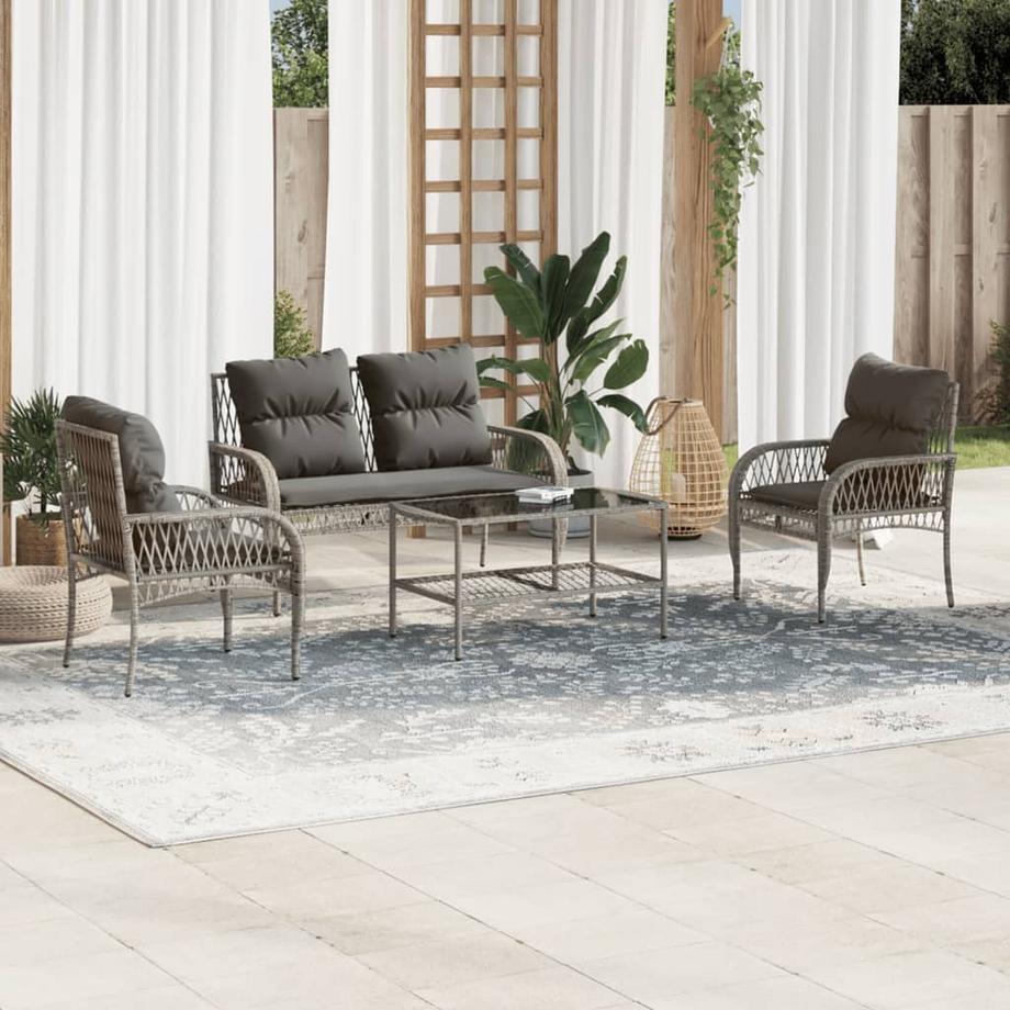 VidaXL set divano da giardino Polirattan  