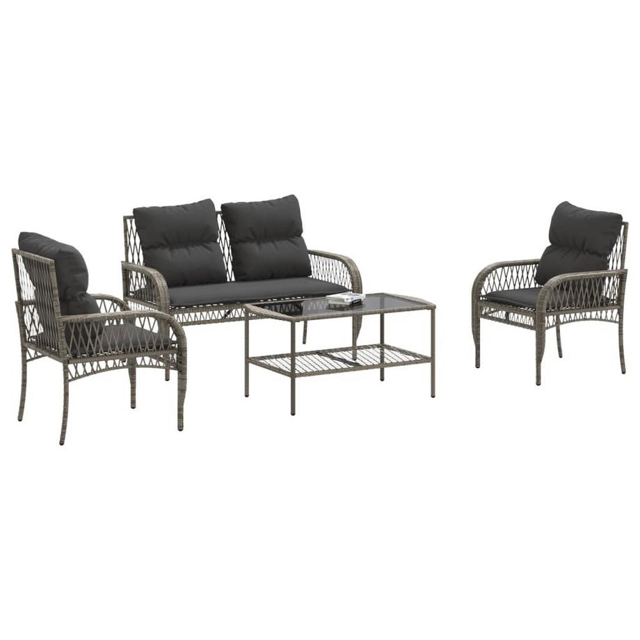 VidaXL set divano da giardino Polirattan  