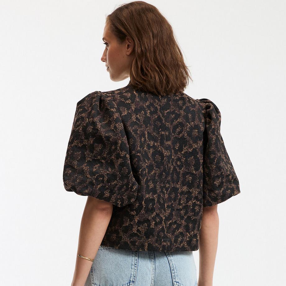 La Redoute Collections Blouse Col Montant Imprimé Animal  