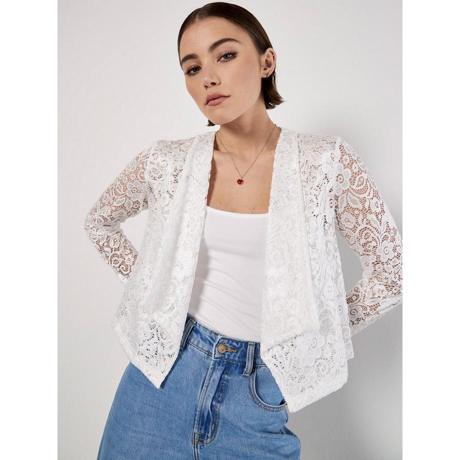 Blazer en dentelle à motifs floraux