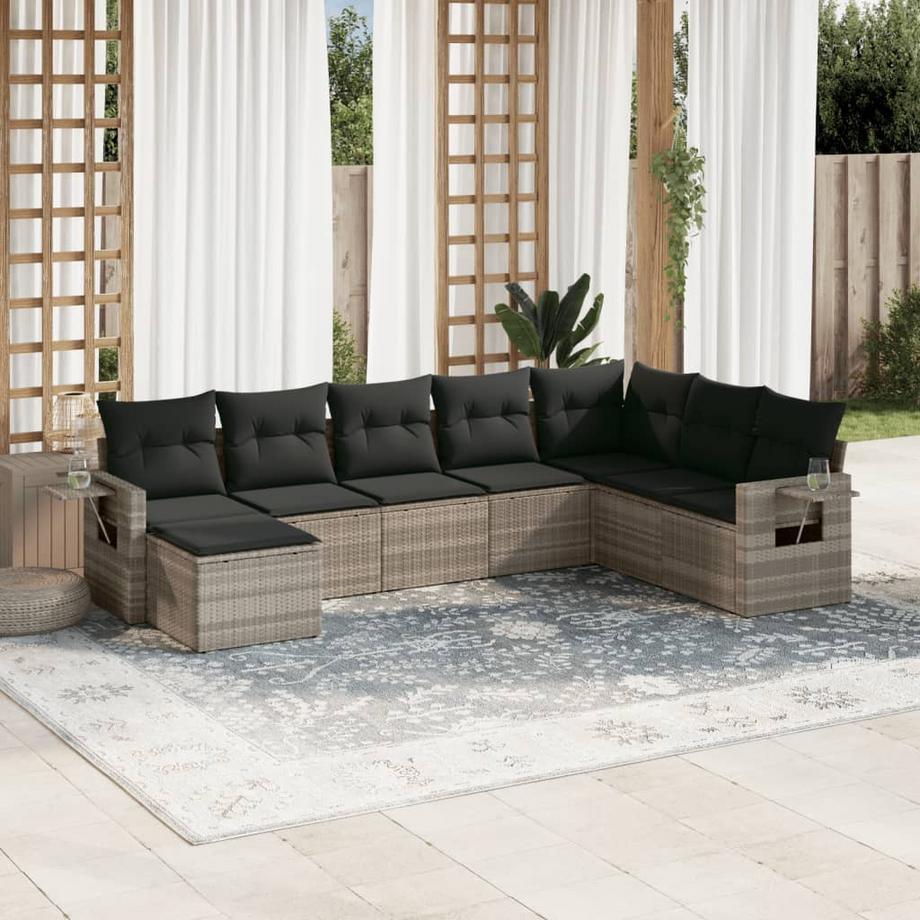 VidaXL set divano da giardino Polirattan  