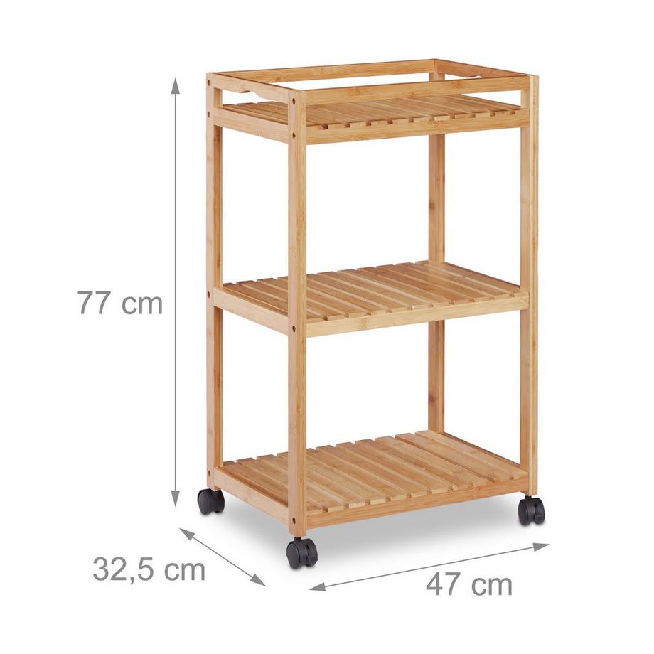 B2X Chariot de service en bambou  
