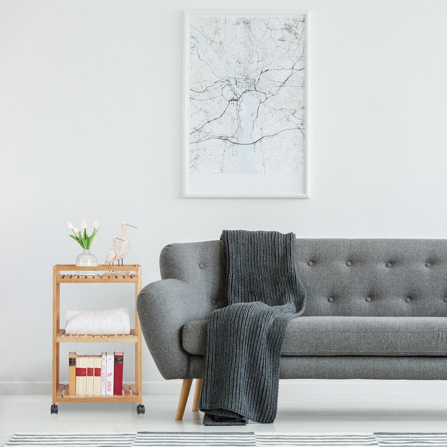 B2X Chariot de service en bambou  