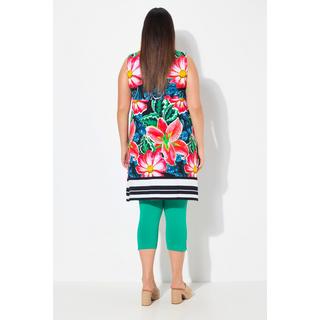 Ulla Popken Jersey Minikleid Paisley A-Linie Rundhals ärmellos  