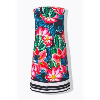 Ulla Popken Jersey Minikleid Paisley A-Linie Rundhals ärmellos  