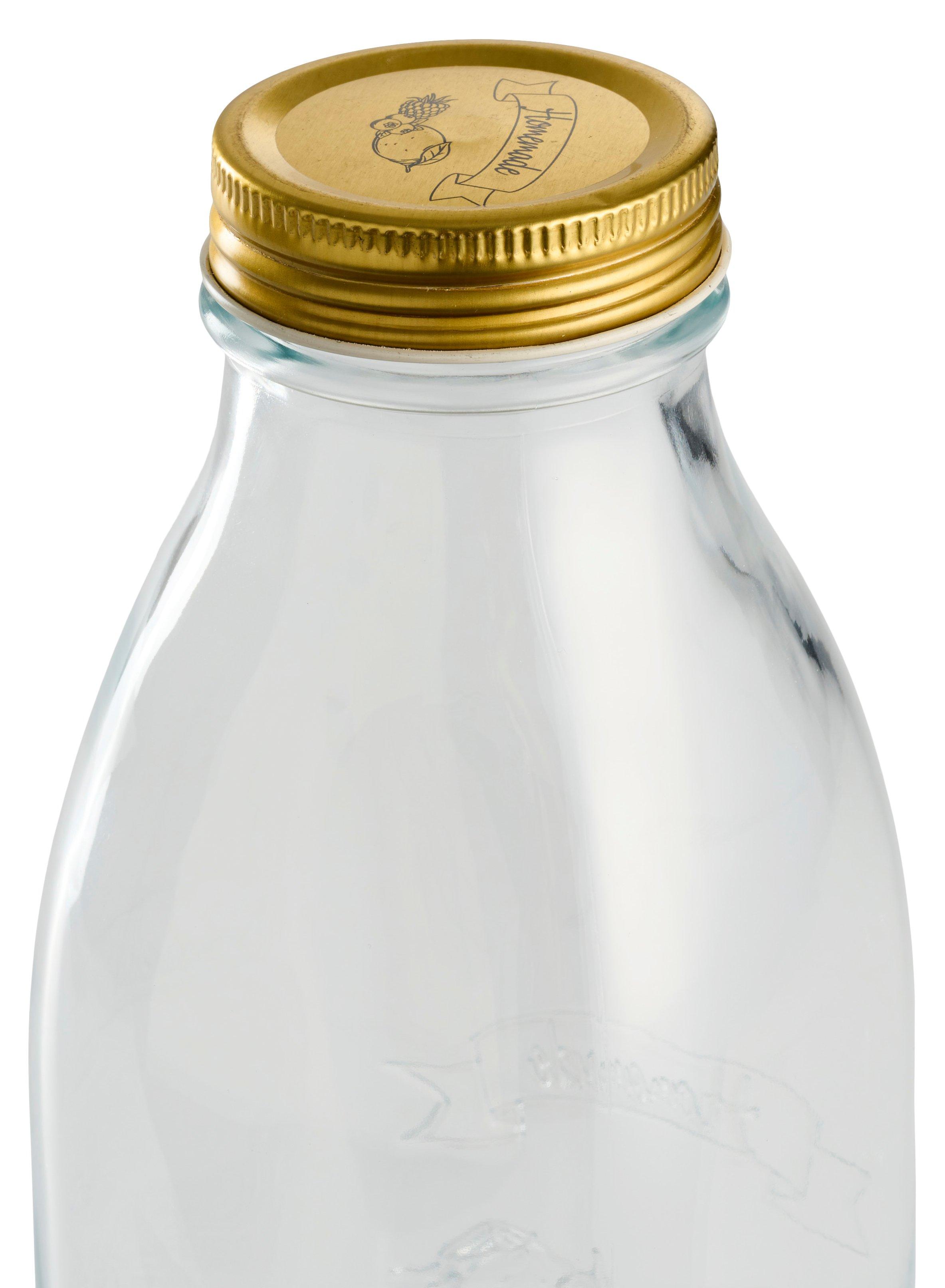 SCHOU Bouteille Mason jar avec bouchon à vis 1l  