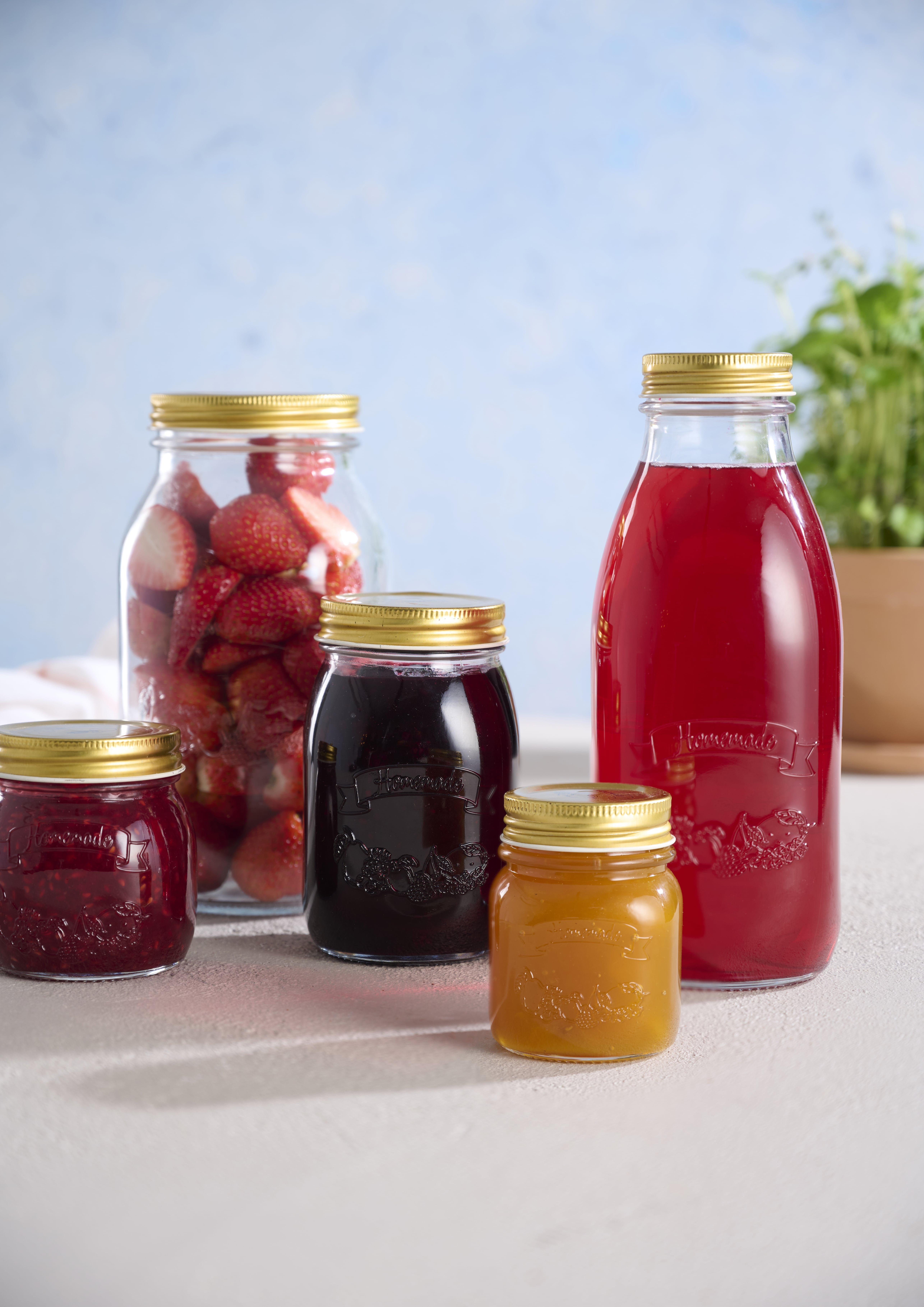 SCHOU Bouteille Mason jar avec bouchon à vis 1l  