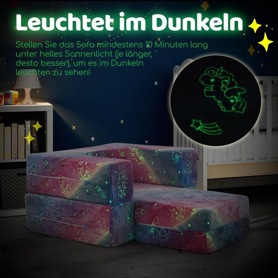 Northix Modulares Kindersofa – leuchtet im Dunkeln  