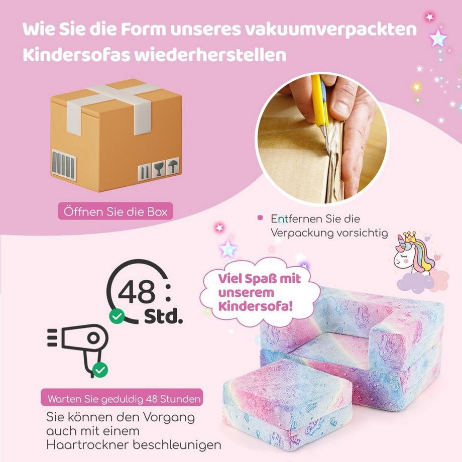 Northix Modulares Kindersofa – leuchtet im Dunkeln  