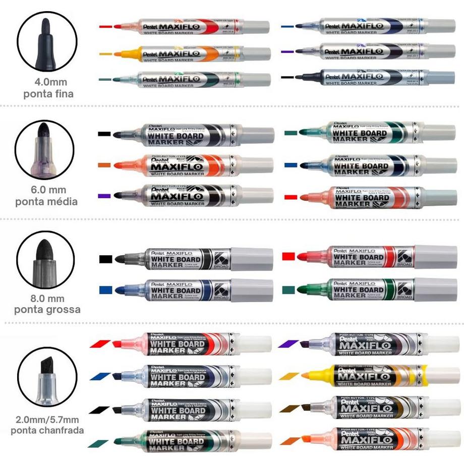 Pentel PENTEL Whiteboard Marker MAXIFLO 4mm MWL5S-A schwarz  