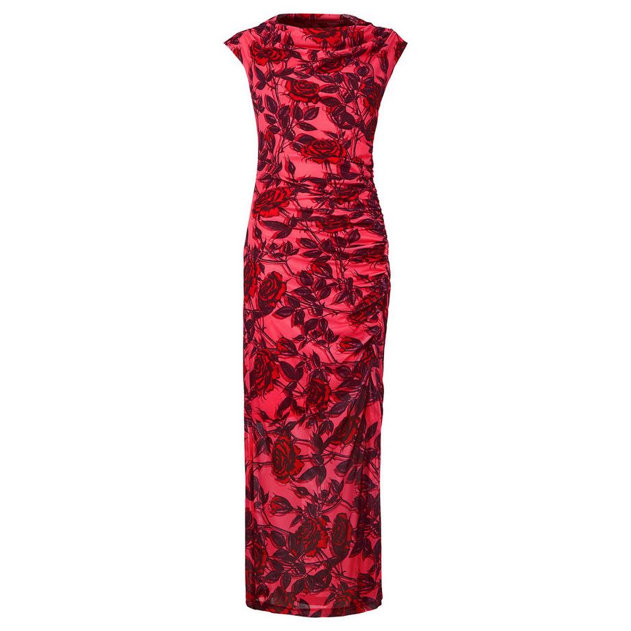 Joe Browns Gerafftes Blumenmuster Mesh Midikleid  