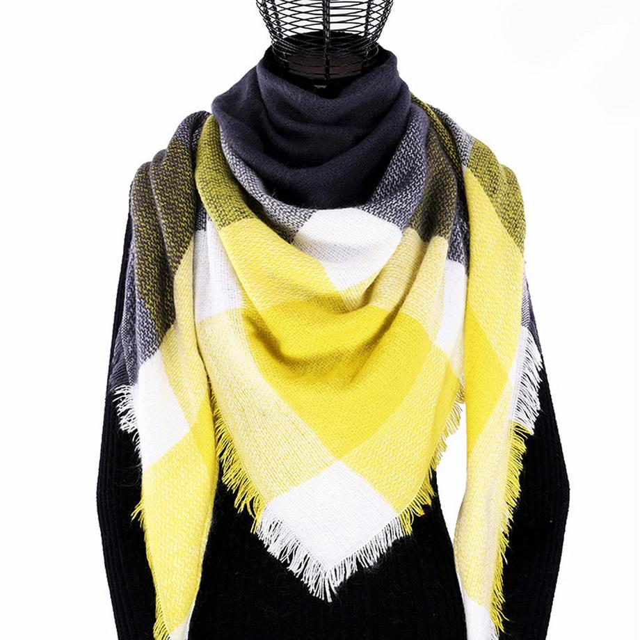 Only-bags.store Dicker Strickschal Karierter Poncho  