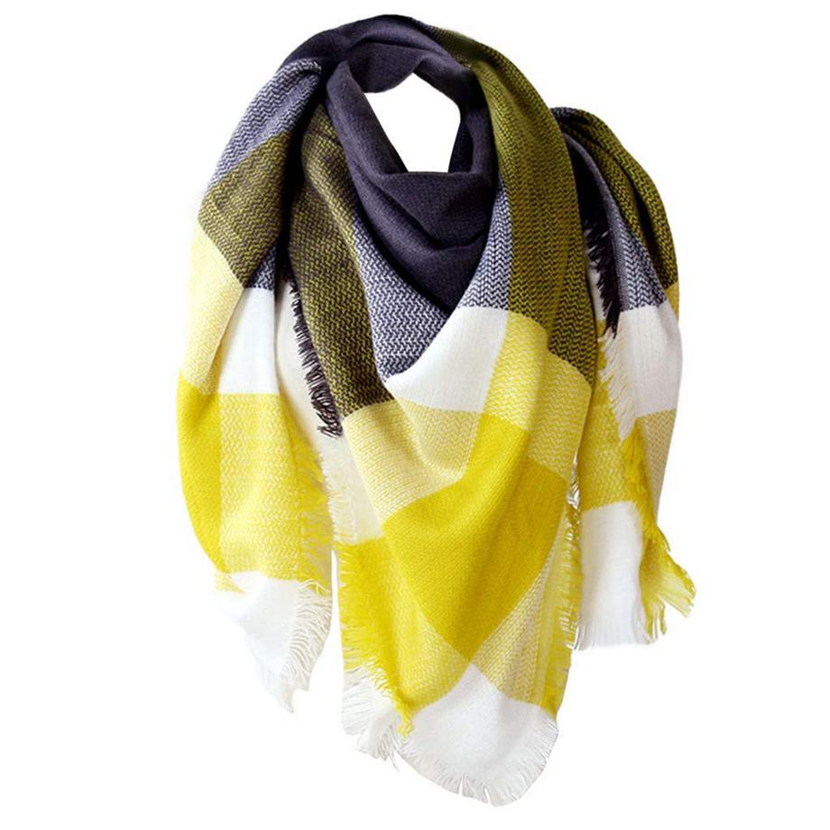 schal dicker Strickschal kariertes Halstuch Schal Poncho