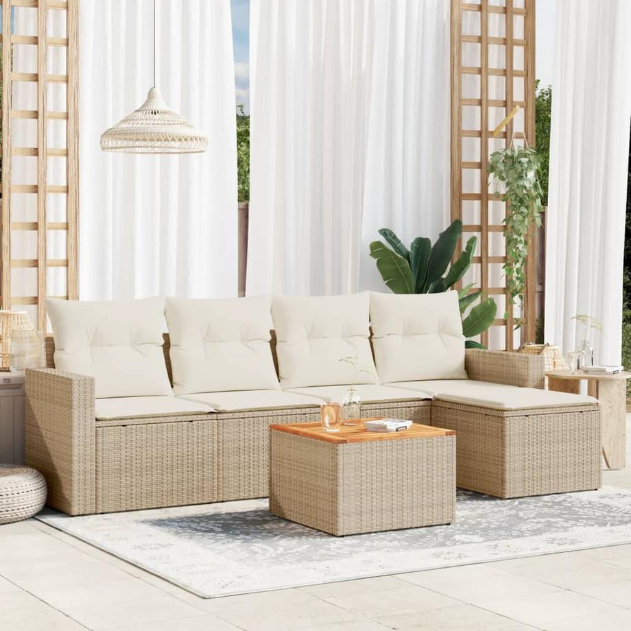 VidaXL set divano da giardino Polirattan  