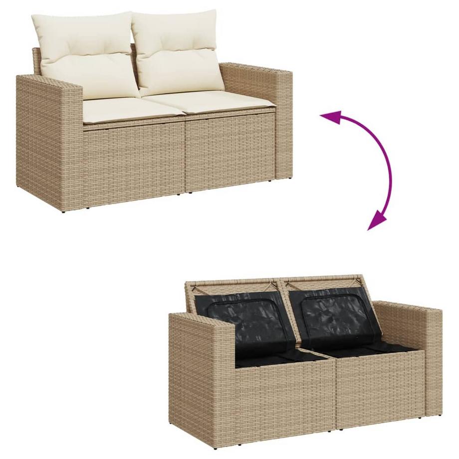 VidaXL set divano da giardino Polirattan  