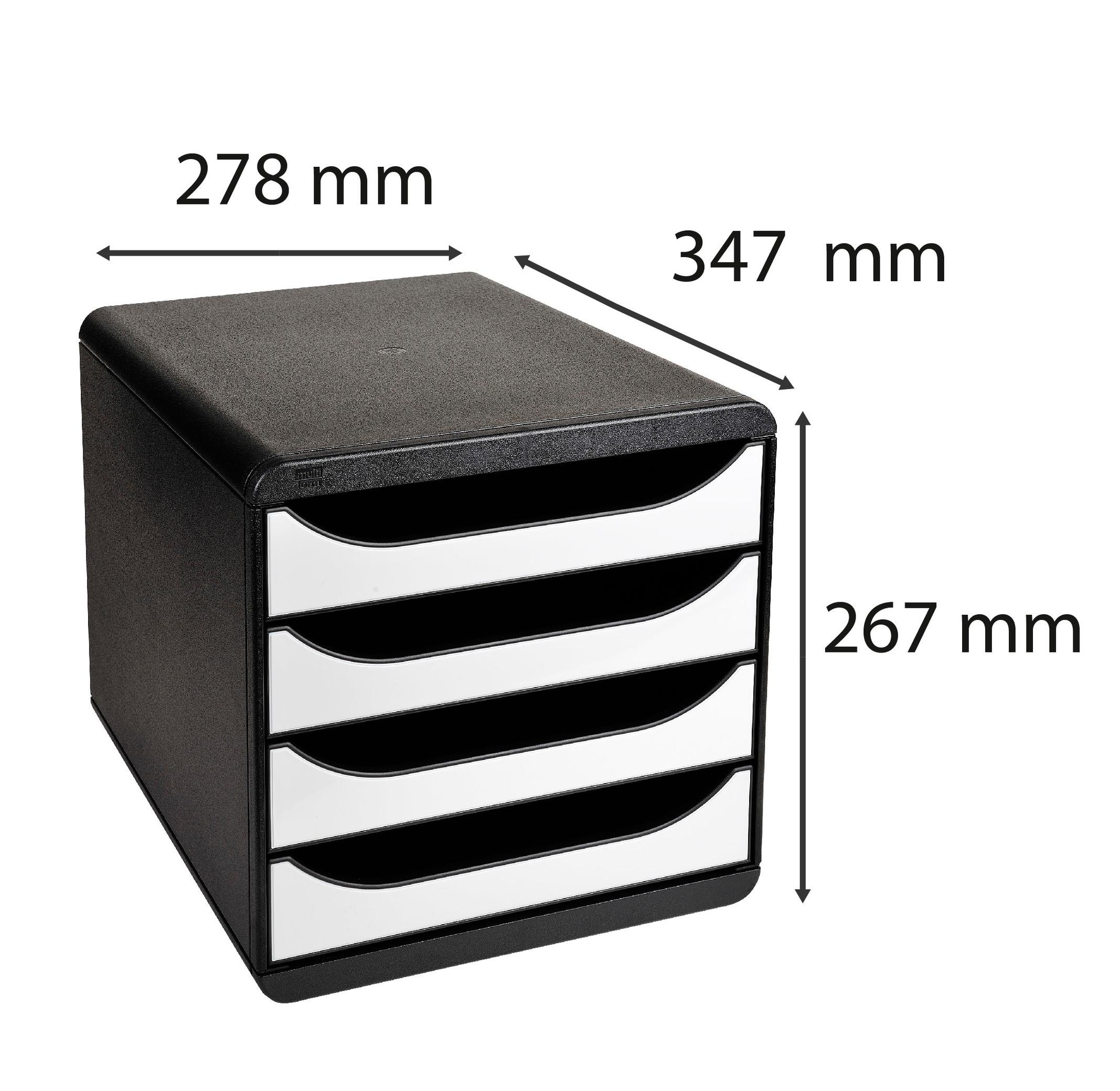 Exacompta Schubladenbox Big Box Plus, 4 offene Schubladen, Glossy  