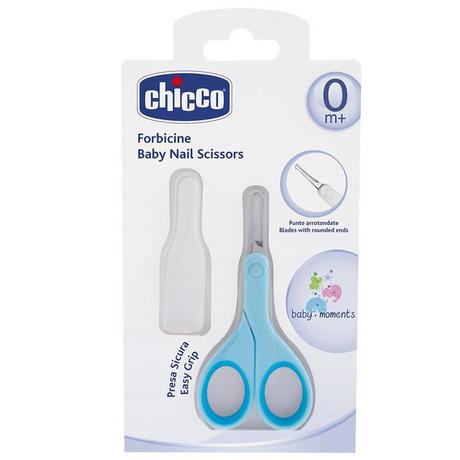 Chicco  Ciseaux bébé Chicco avec capuchon de protection bleu clair 