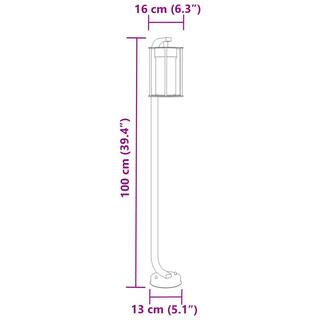 VidaXL lampada da terra per esterni Acciaio inossidabile  