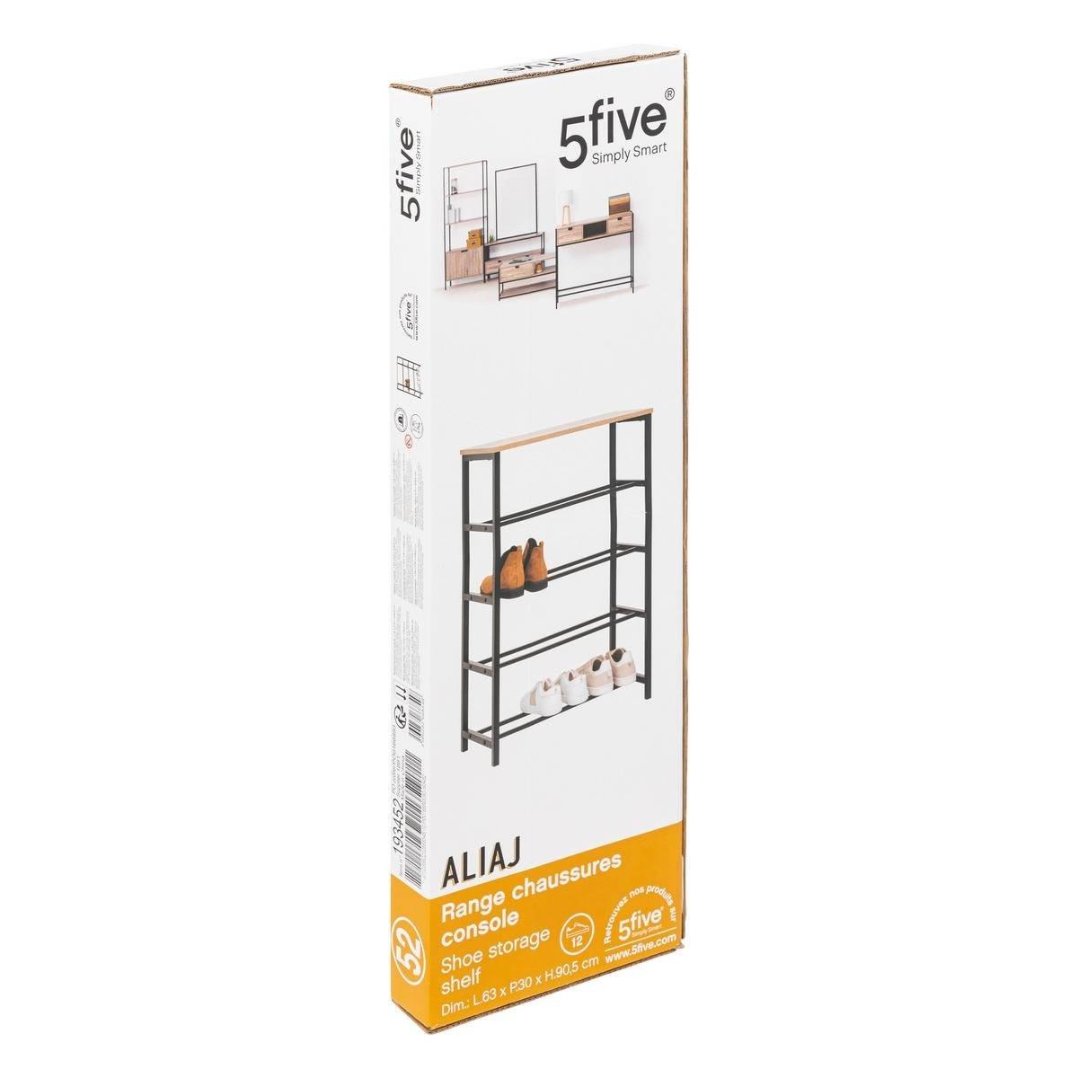 5five Étagère à chaussures avec banc de décharge - 4 niveaux  