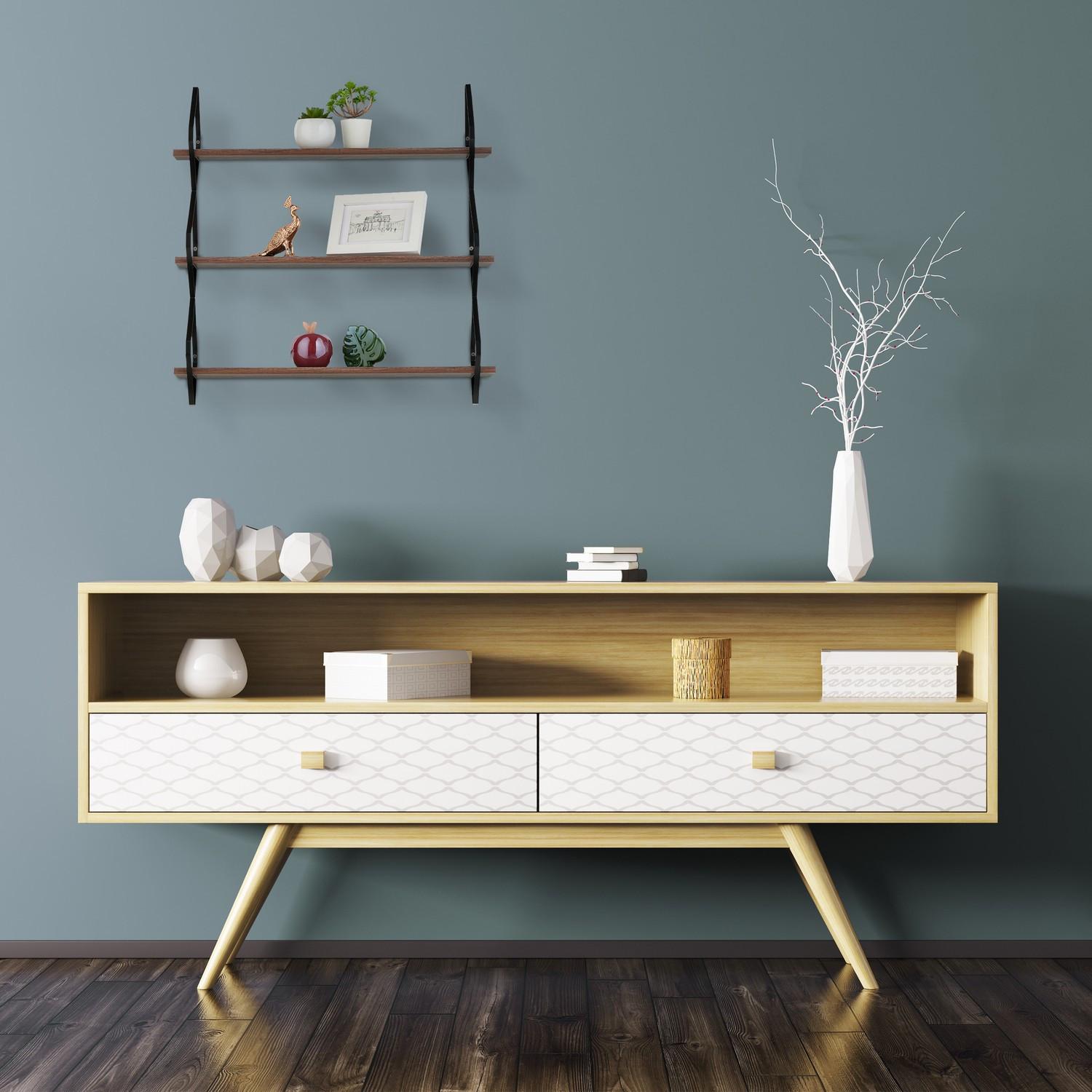 Northix Wandregal mit 3 Ablageflächen  