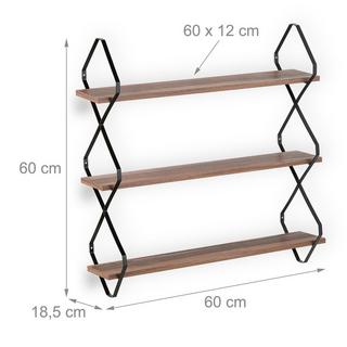 Northix Wandregal mit 3 Ablageflächen  
