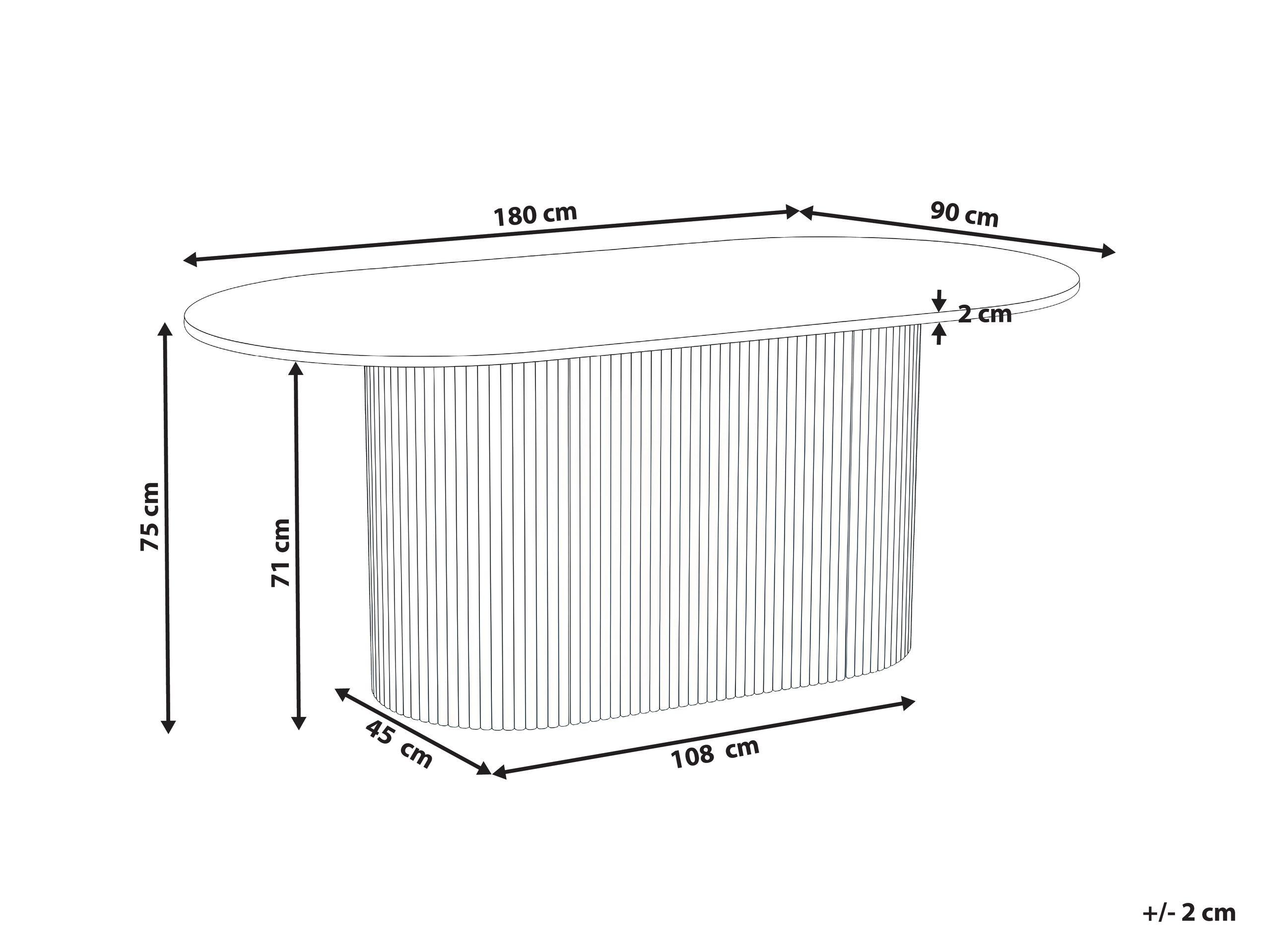 Beliani Table de repas en MDF Minimaliste LUNNIN  