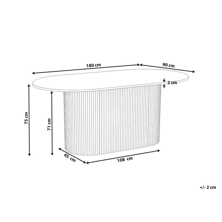 Beliani Table de repas en MDF Minimaliste LUNNIN  