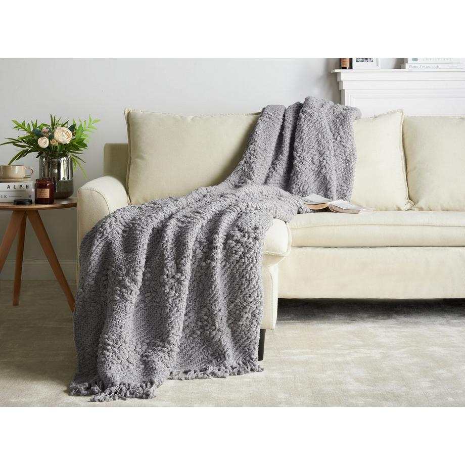 Beliani Vella Boho Couverture Douillette en Coton  