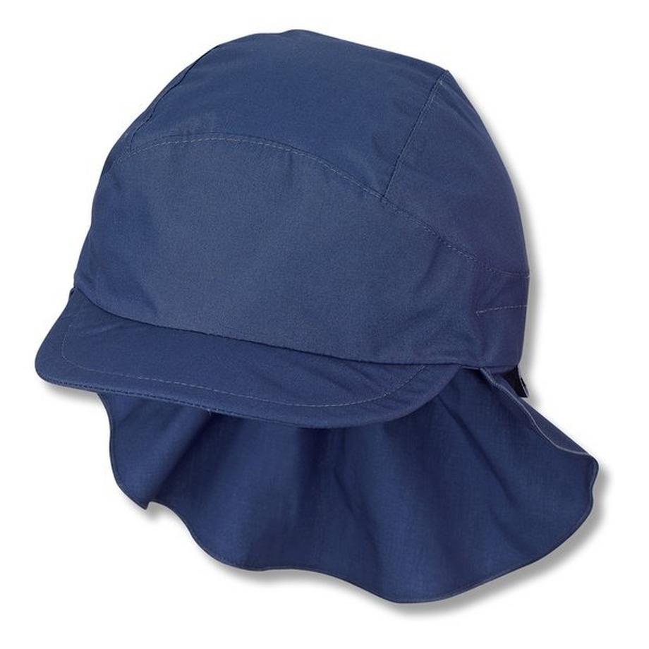 Jungen Schirmmütze mit Nackenschutz blau UV 50+