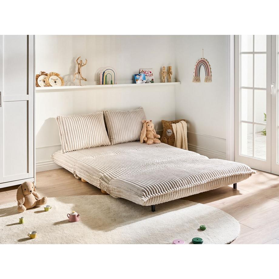 Beliani Canapé-lit en Velours côtelé Moderne ABISKO  