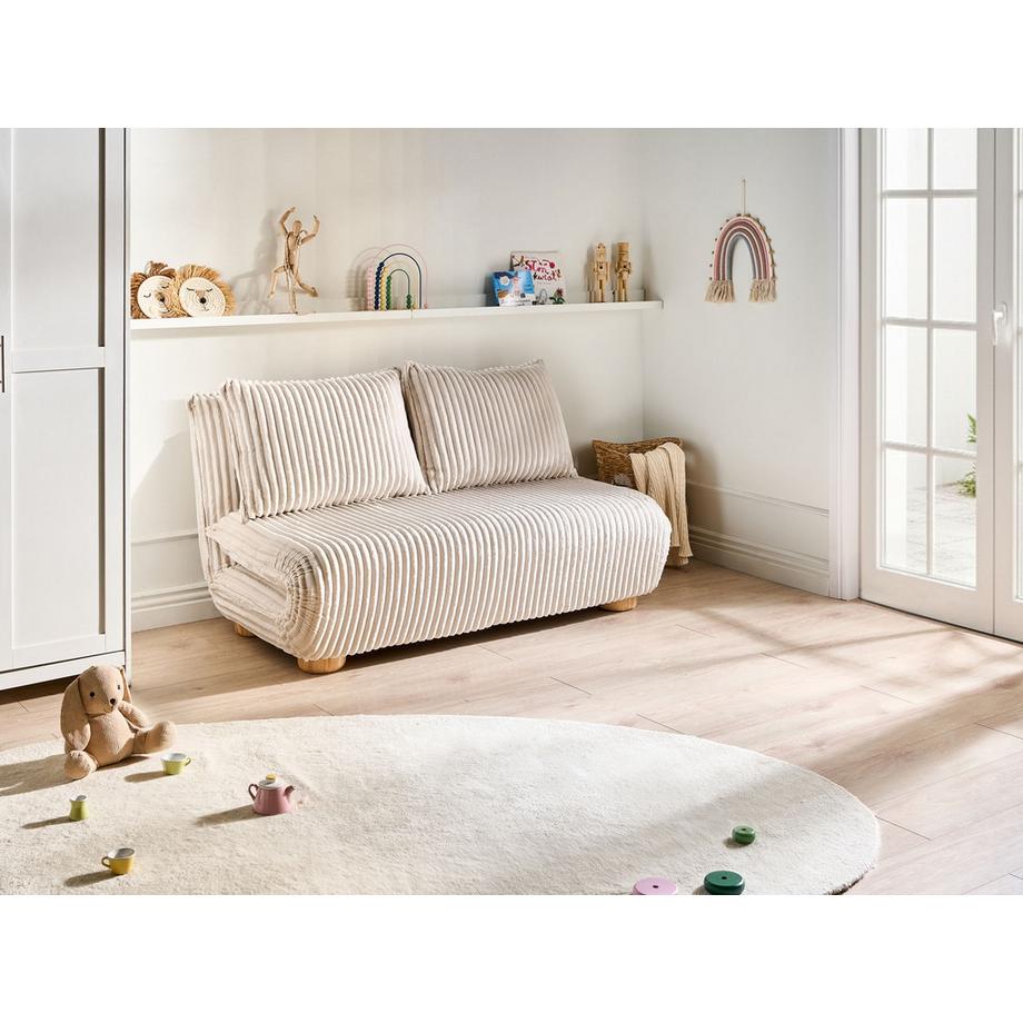 Beliani Canapé-lit en Velours côtelé Moderne ABISKO  