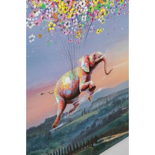 KARE Design Tableau sur toile Éléphant volant la nuit 120x160  