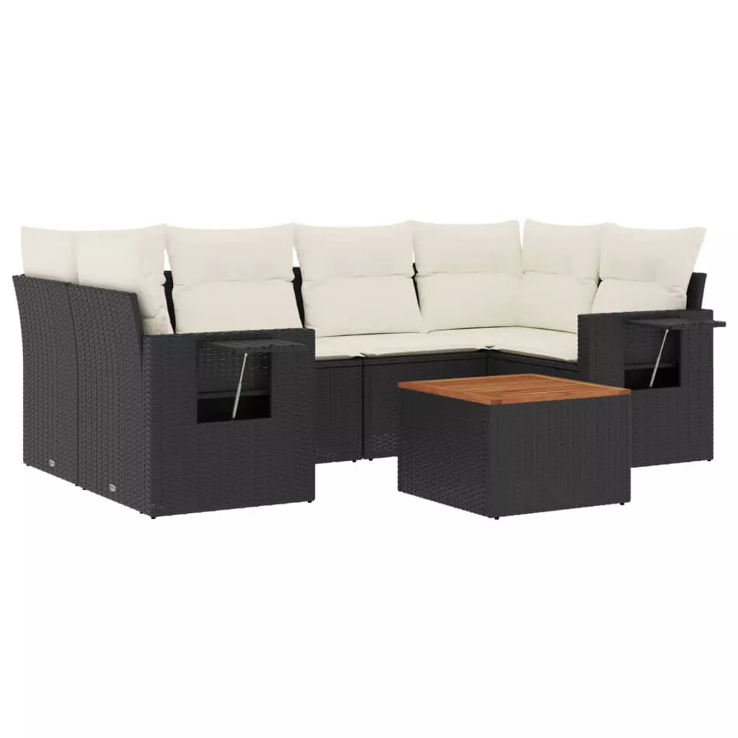 VidaXL - Garten sofagarnitur poly-rattan, One Size, Schwarz