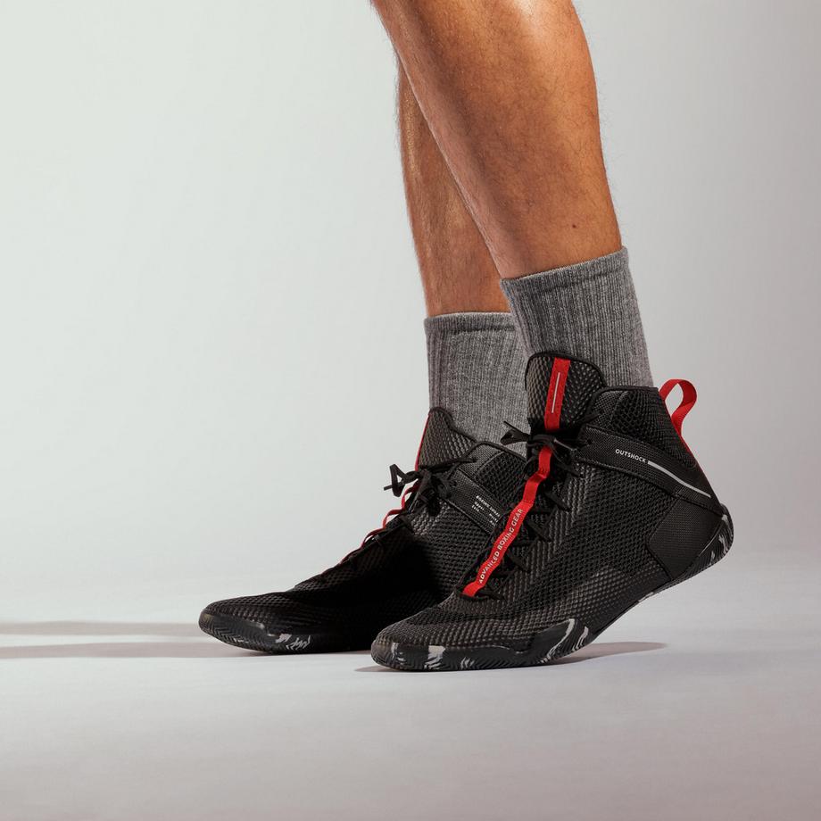 DOMYOS Chaussures de boxe anglaise légères et flexibles  