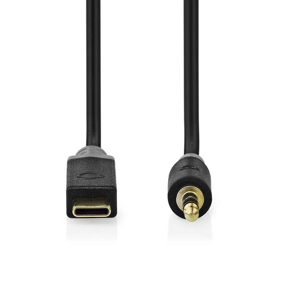 Nedis  USB-C™ Adapter | USB 2.0 | USB-C™ Stecker | 3,5 mm Stecker | 1,00 m | Rund | Vergoldet | PVC | Schwarz | Box 