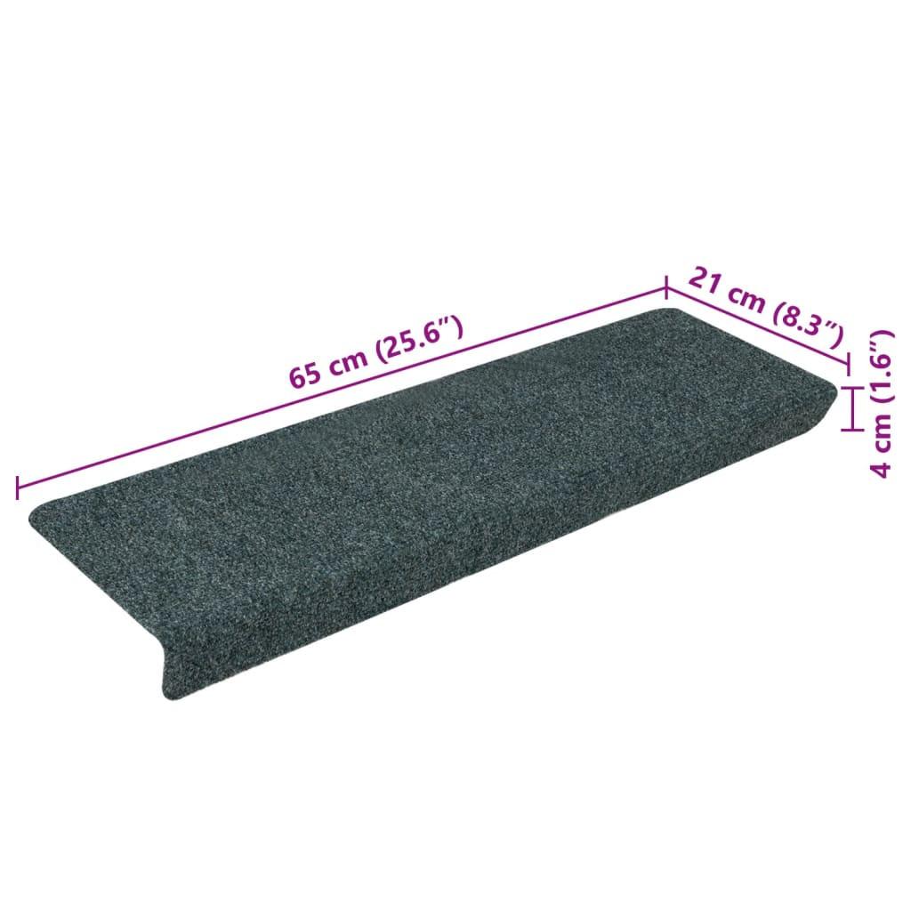 VidaXL Tapis d'escalier  pcs tissu aiguilleté polypropylène  