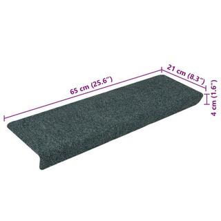 VidaXL Tapis d'escalier  pcs tissu aiguilleté polypropylène  