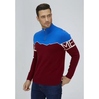 Bellemere New York  Maglione Merino con mezza zip e stampa montagna 