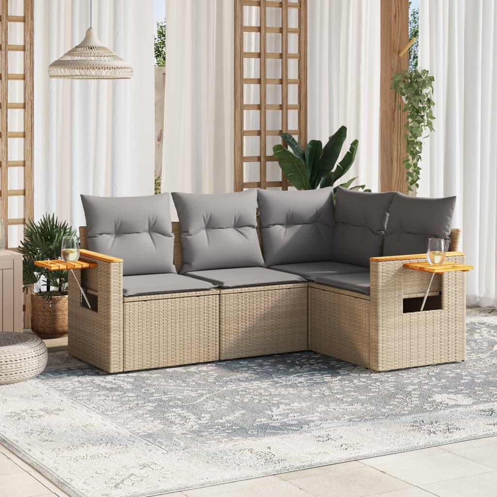 VidaXL set divano da giardino Polirattan  