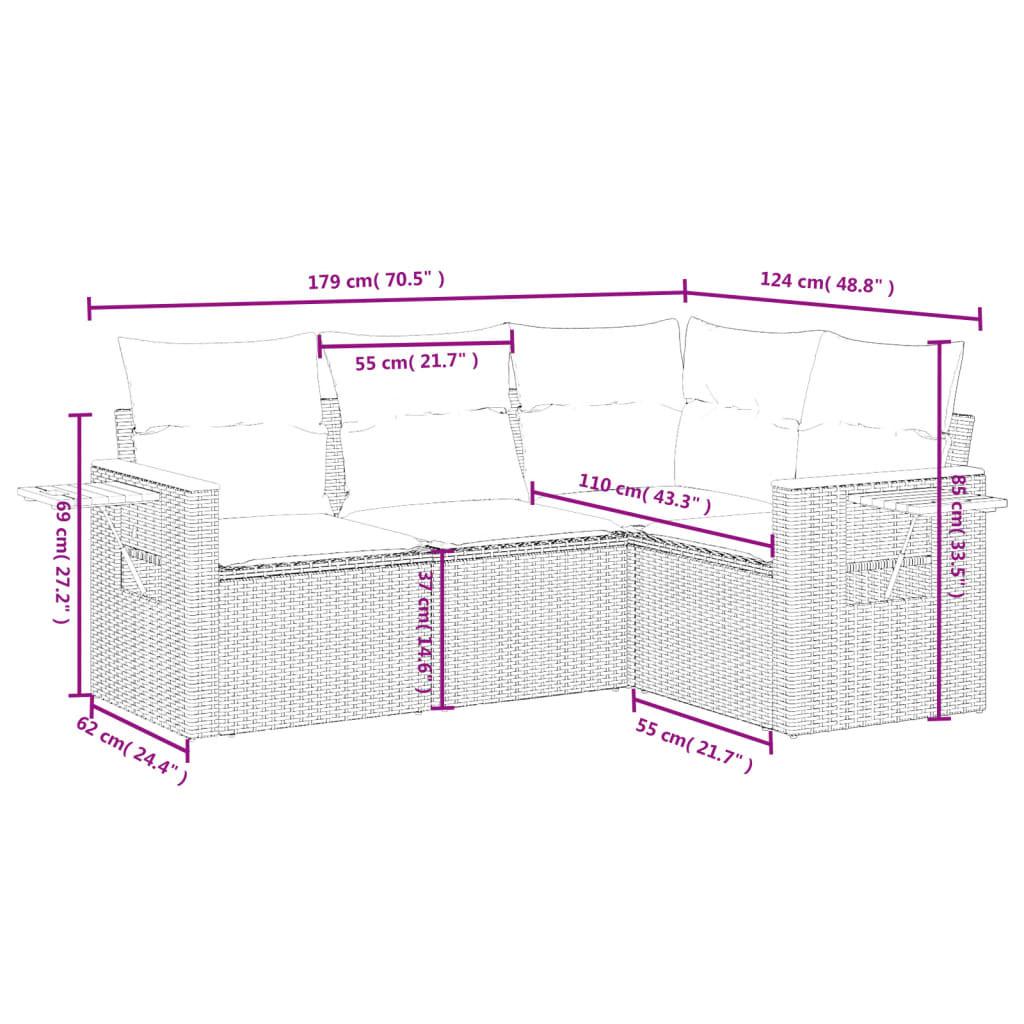 VidaXL set divano da giardino Polirattan  