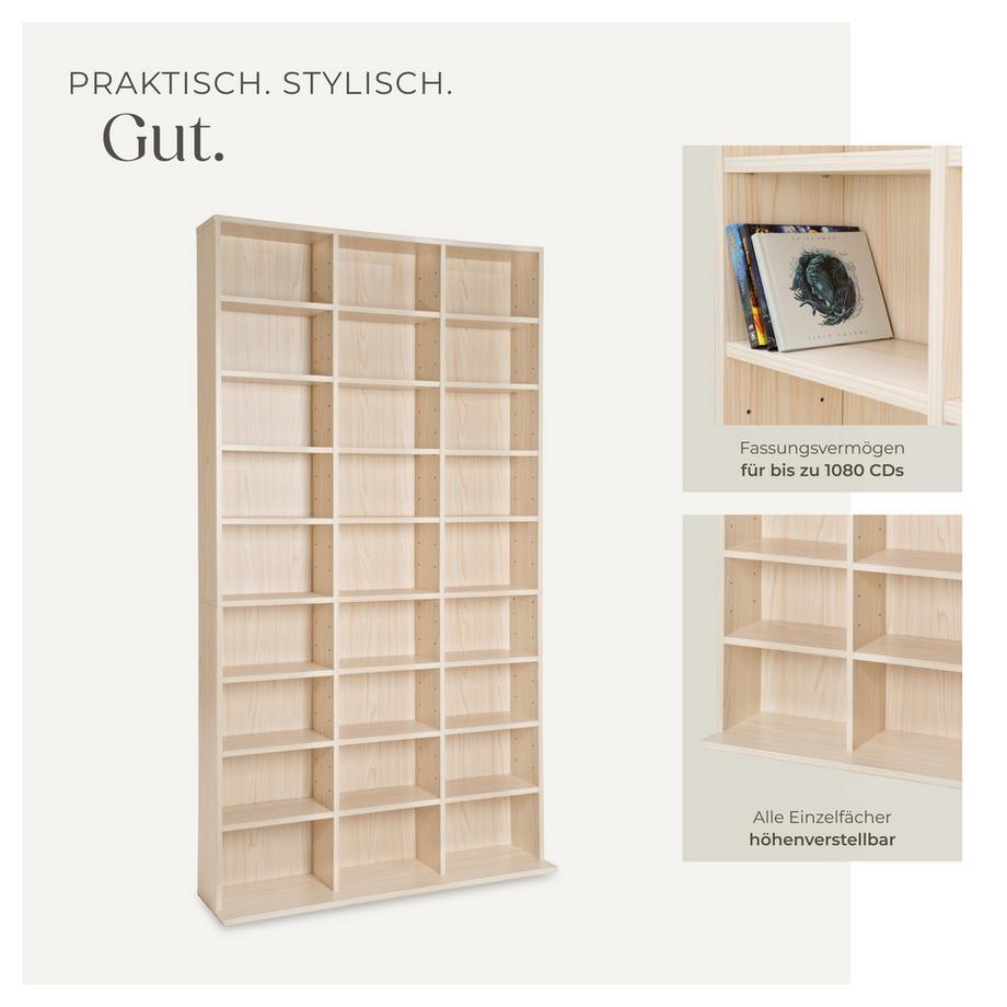 Tectake Scaffale per CD e DVD Christel  effetto legno  
