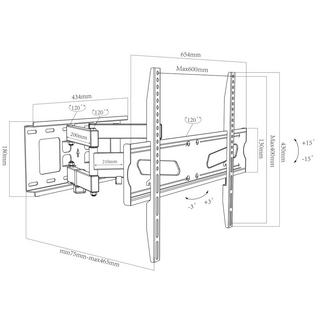 VCM Universal TV Halterung | VESA Wandhalterung | Halter ausziehbar schwenkbar neigbar | Belastbarkeit bis zu 25kg - B-NS600  