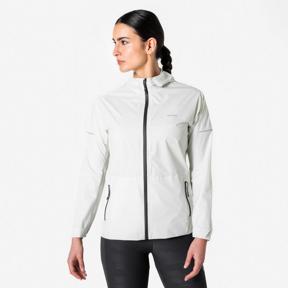 Veste running imperméable Femme, Kiprun Run Rain 900 gris