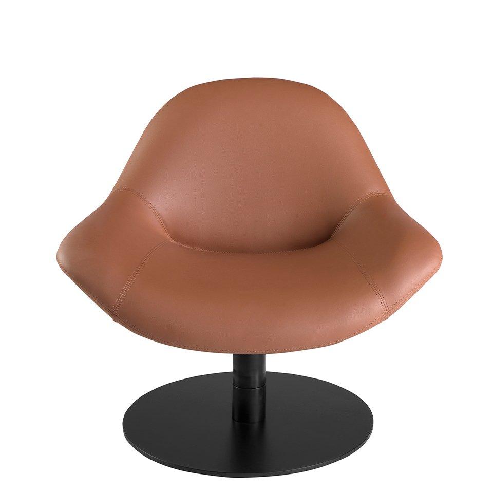 ANGEL CERDA Fauteuil en simili cuir marron  