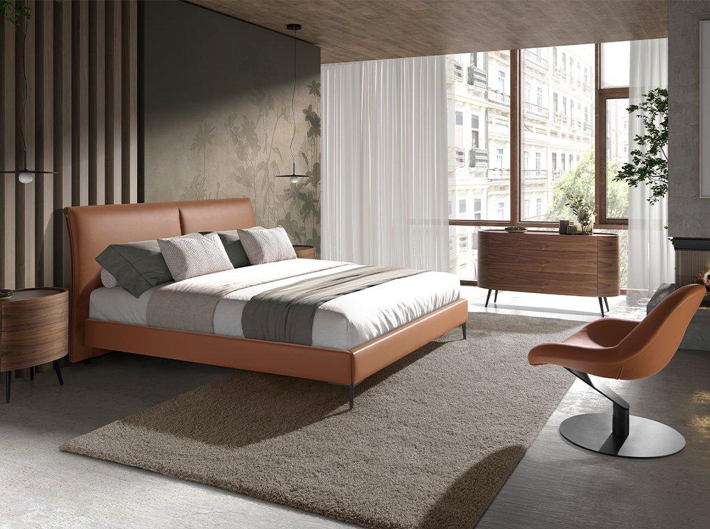 ANGEL CERDA Fauteuil en similicuir marron  