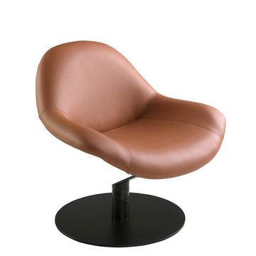 Fauteuil en simili cuir marron