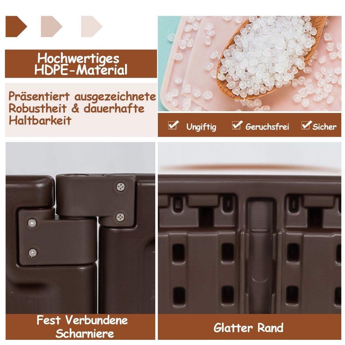 B2X  Sandkaste 120 cm Großer Runder Sandkasten 120 x 120 x 21 cm Braun 