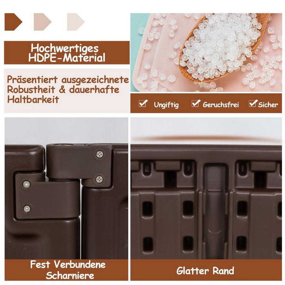 B2X  Sandkaste 120 cm Großer Runder Sandkasten 120 x 120 x 21 cm Braun 